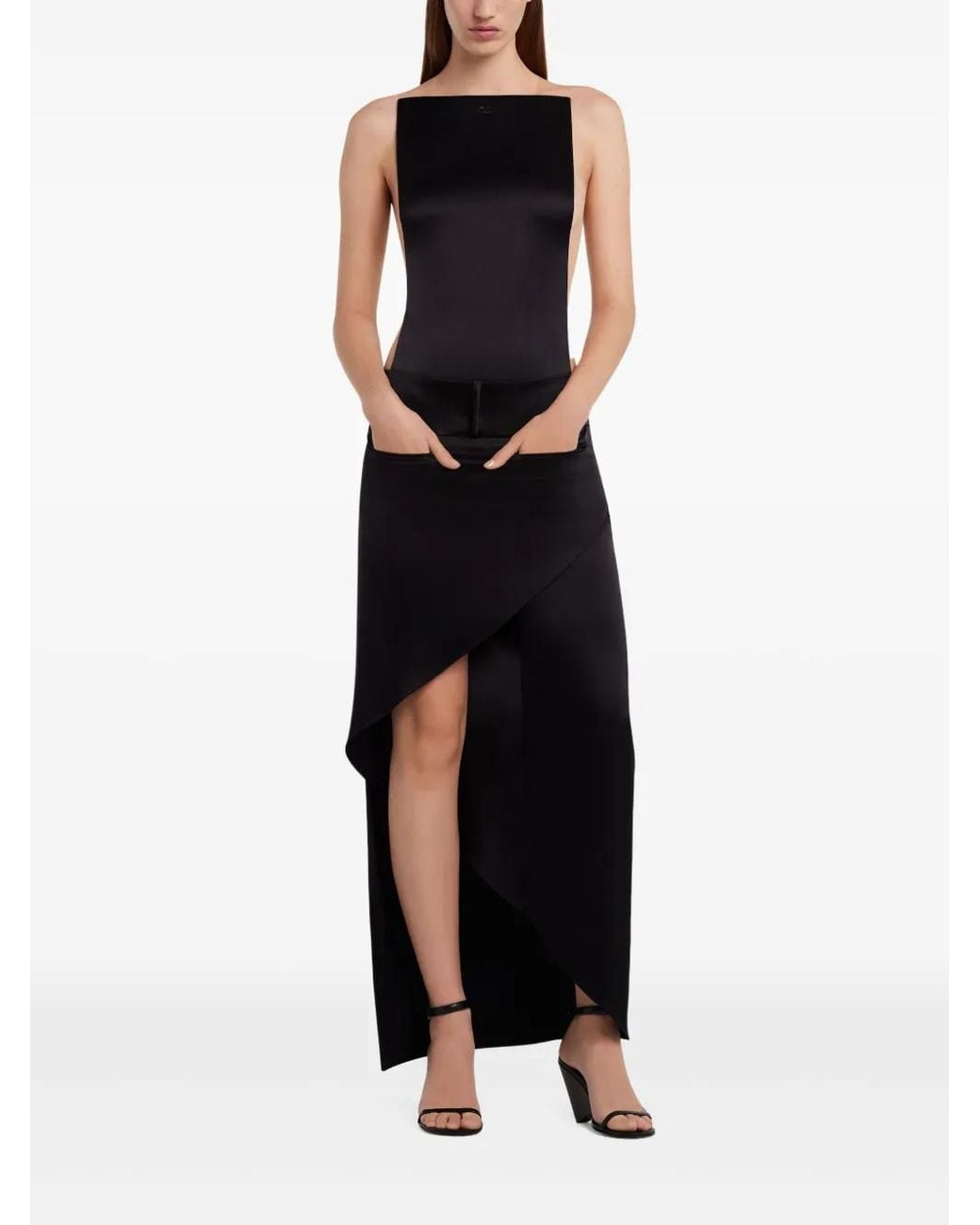 Courreges Black Infinity Midi Skirt