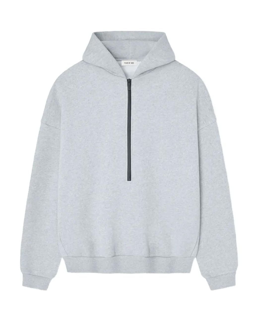 Fear Of God Gray Hooded Zip Sweatshirt for men
