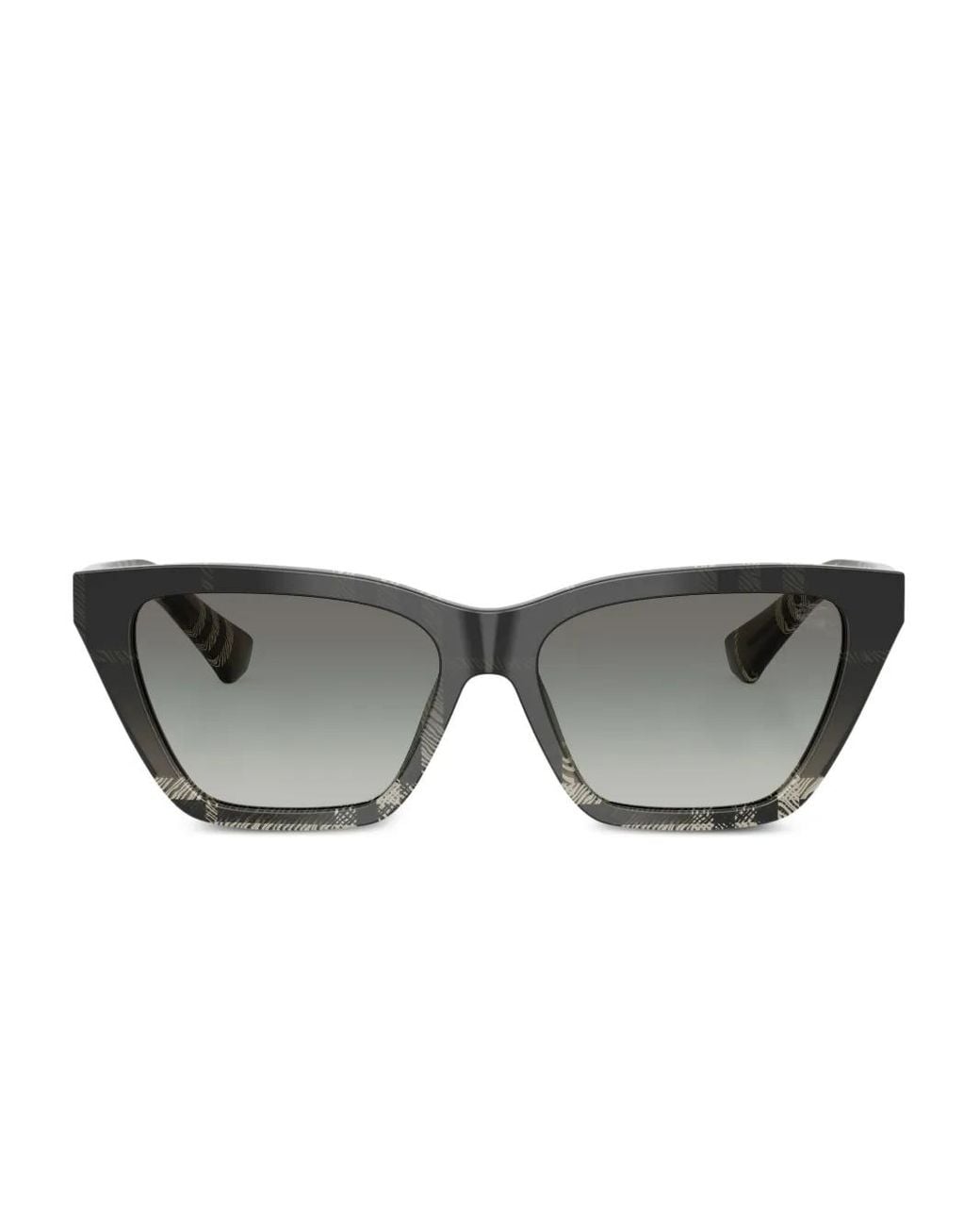 Burberry Gray Check-Pattern Cat-Eye Sunglasses
