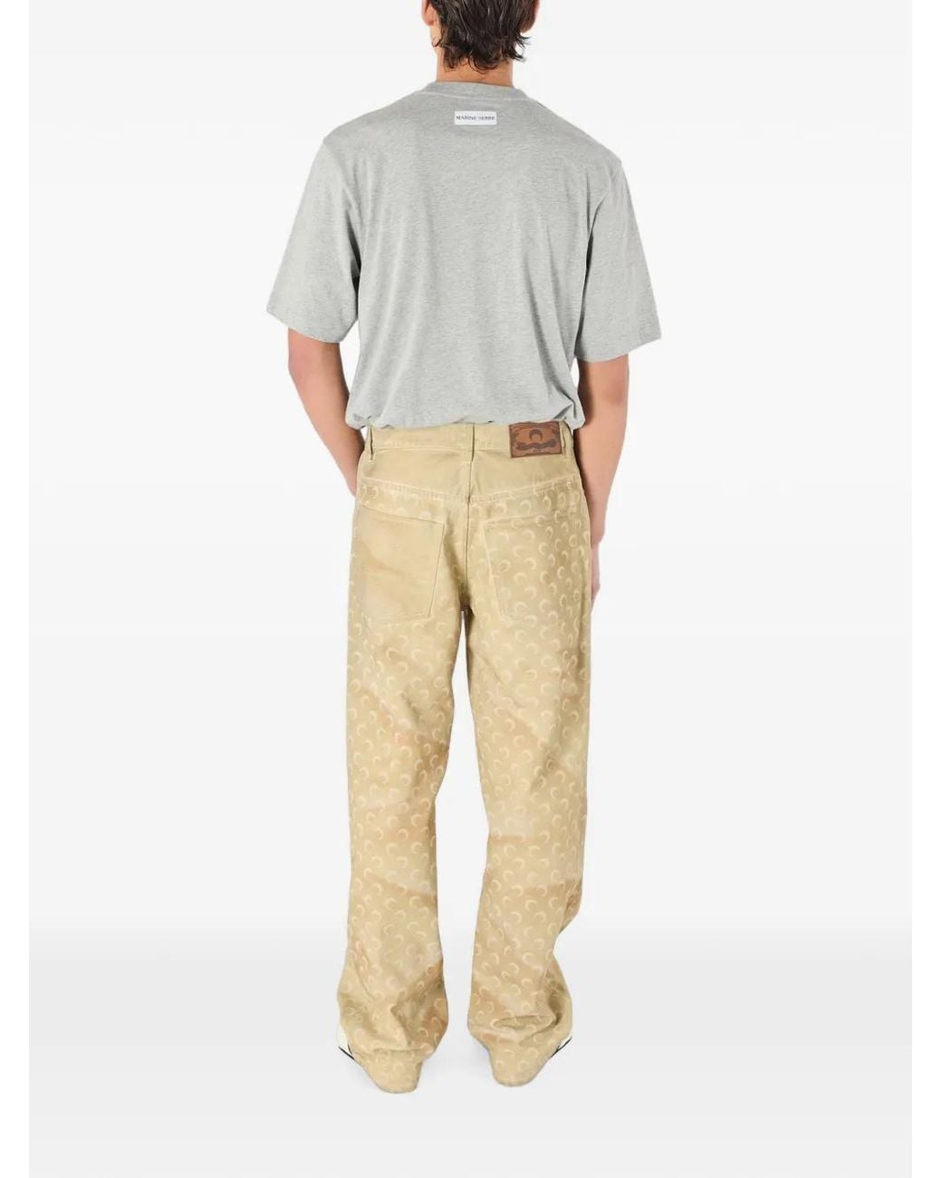 MARINE SERRE Natural Crescent Moon Straight Jeans for men