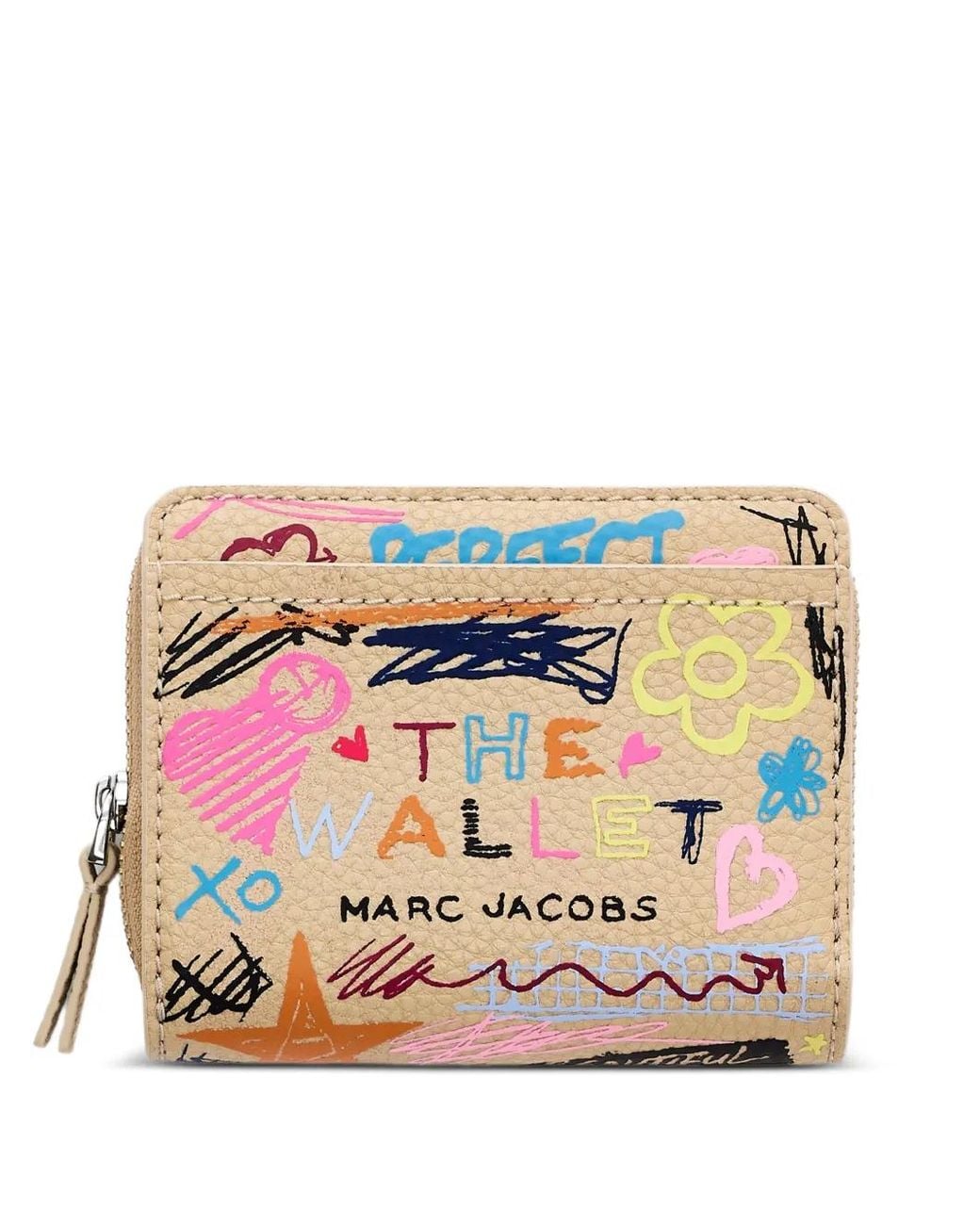 Marc Jacobs Pink The Punk Scribble Mini Compact Wallet