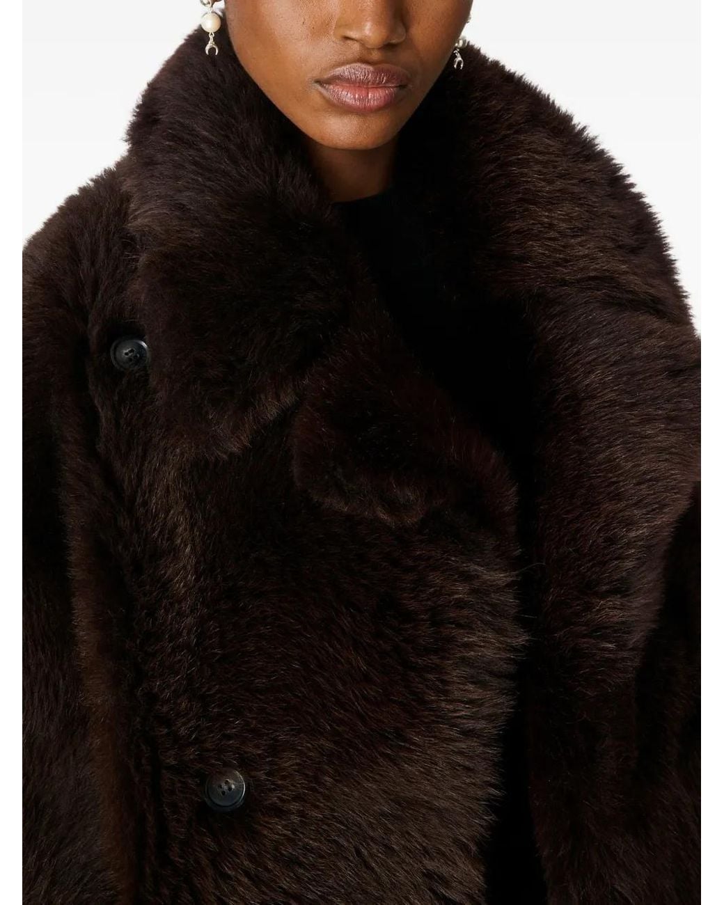 MARINE SERRE Brown Shearling Jacket