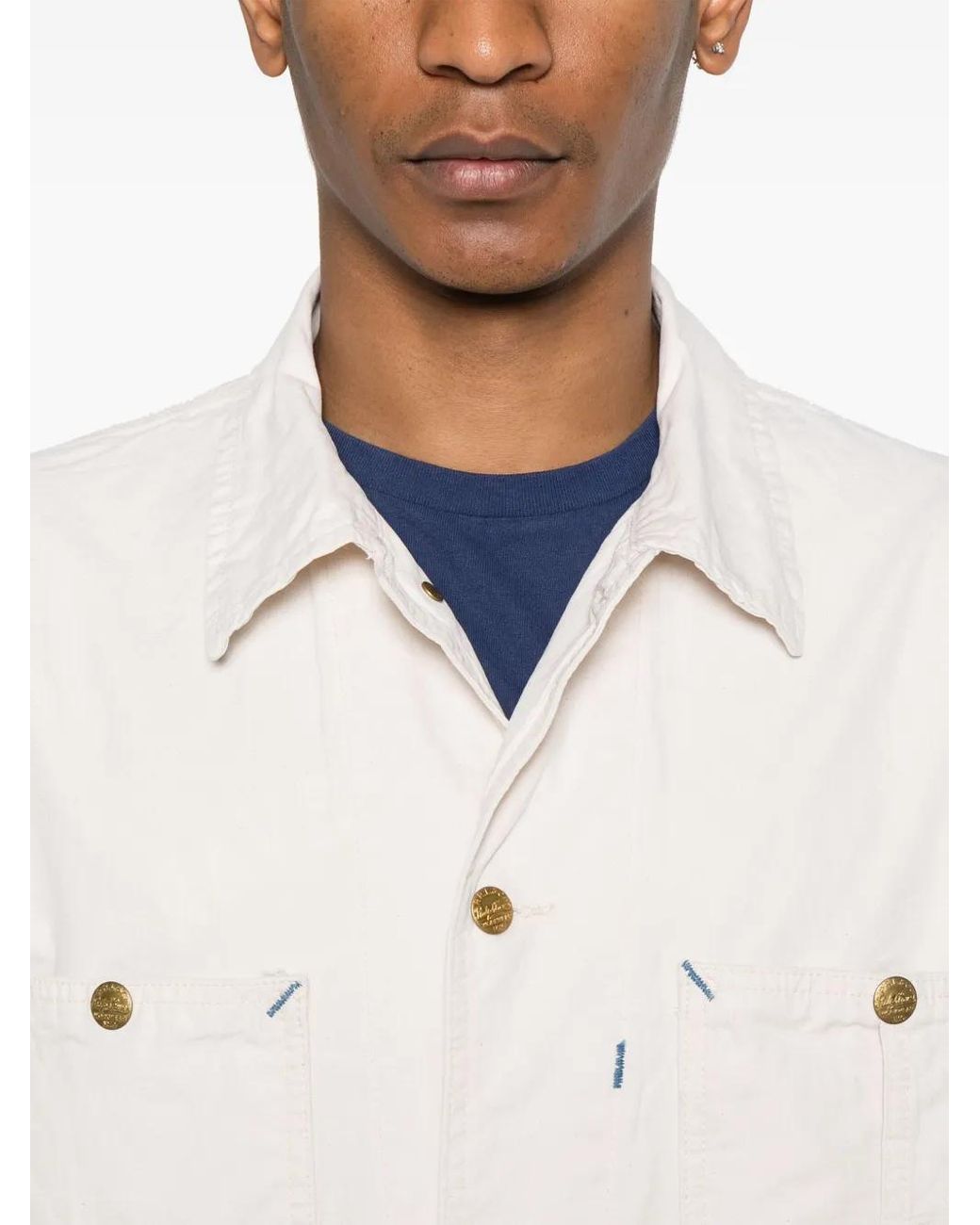 Polo Ralph Lauren White Logo-Patch Overshirt for men