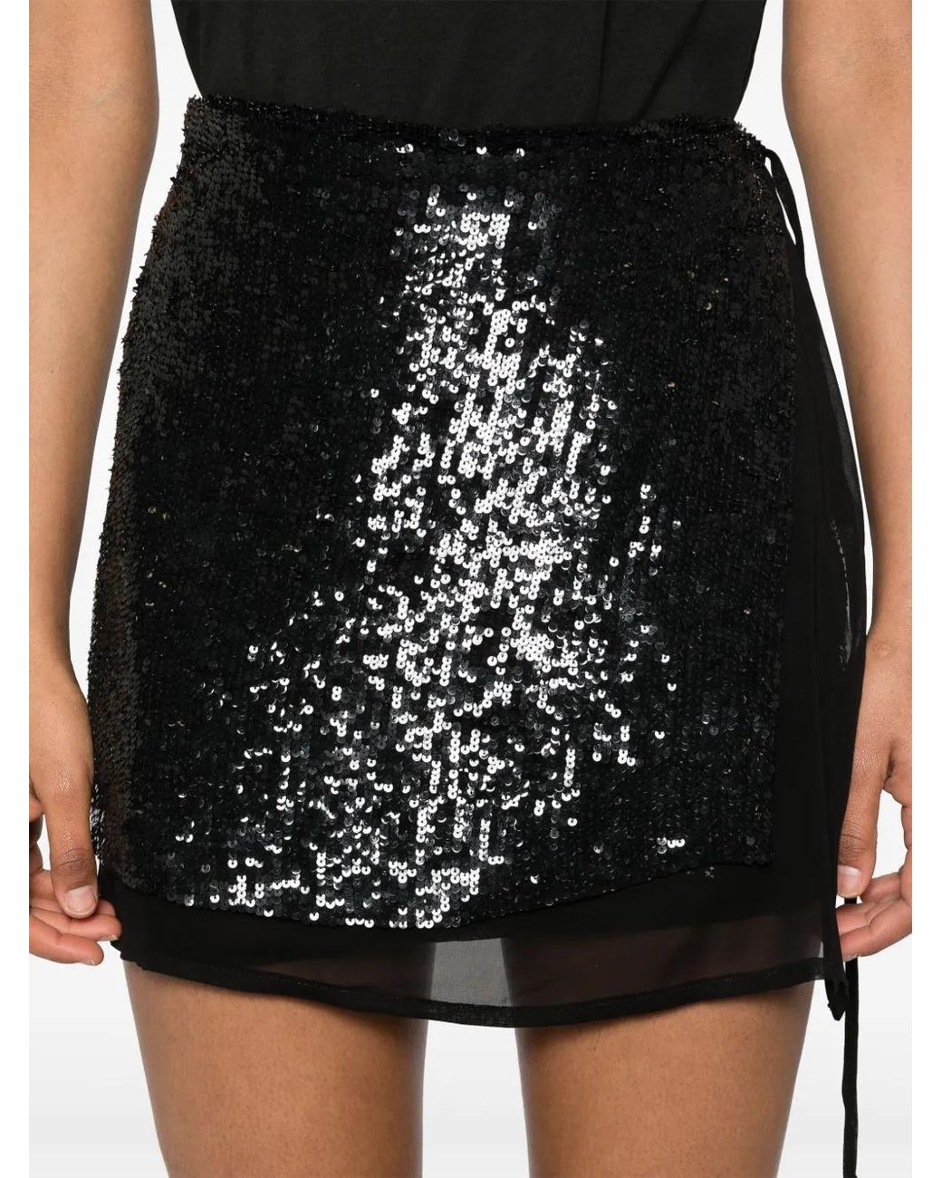 P.A.R.O.S.H. Black Gabriel Sequinned Miniskirt