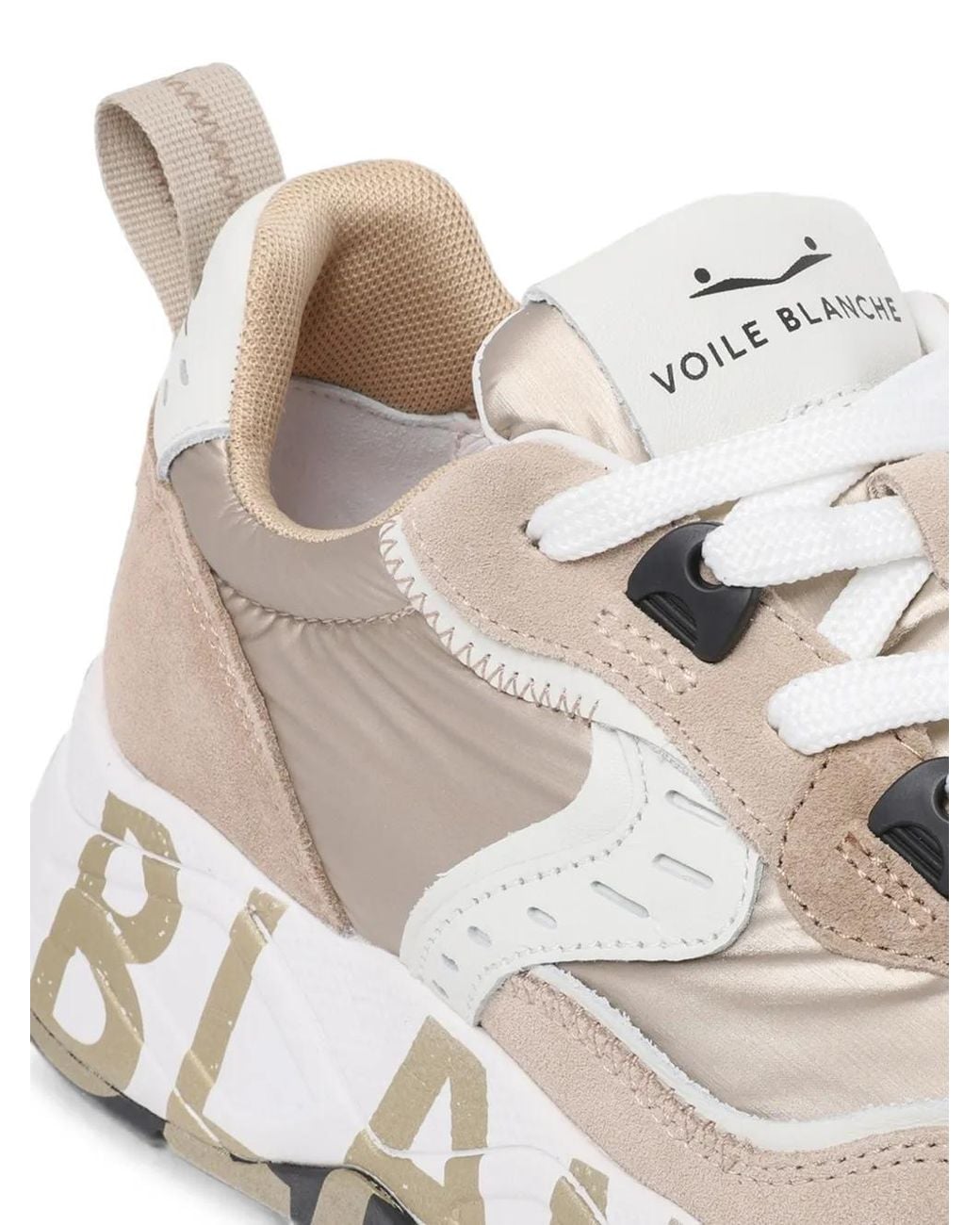 Voile Blanche White Logo-Print Panelled Sneakers