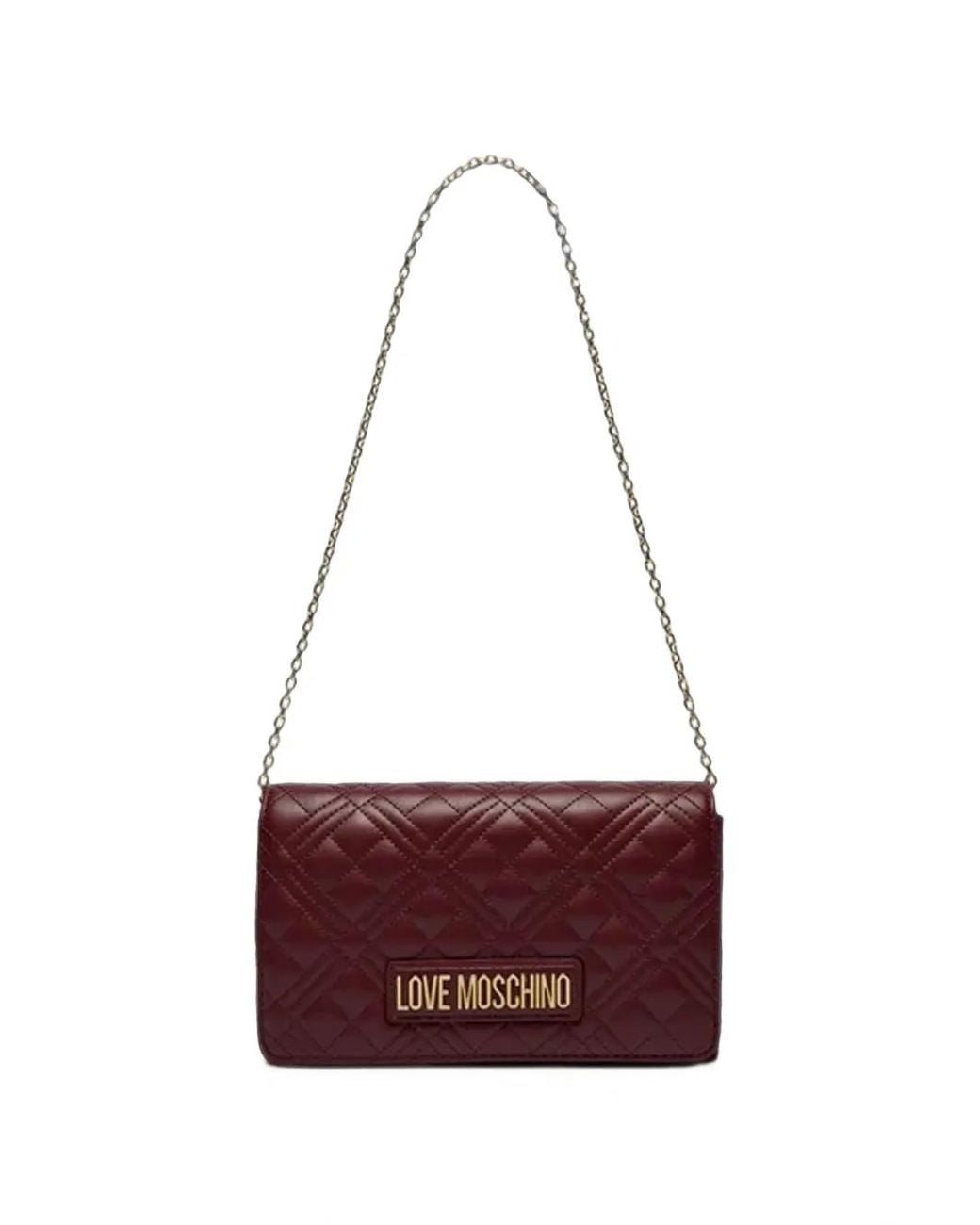 Love Moschino Purple Quilted Logo-Plaque Shoulder Bag