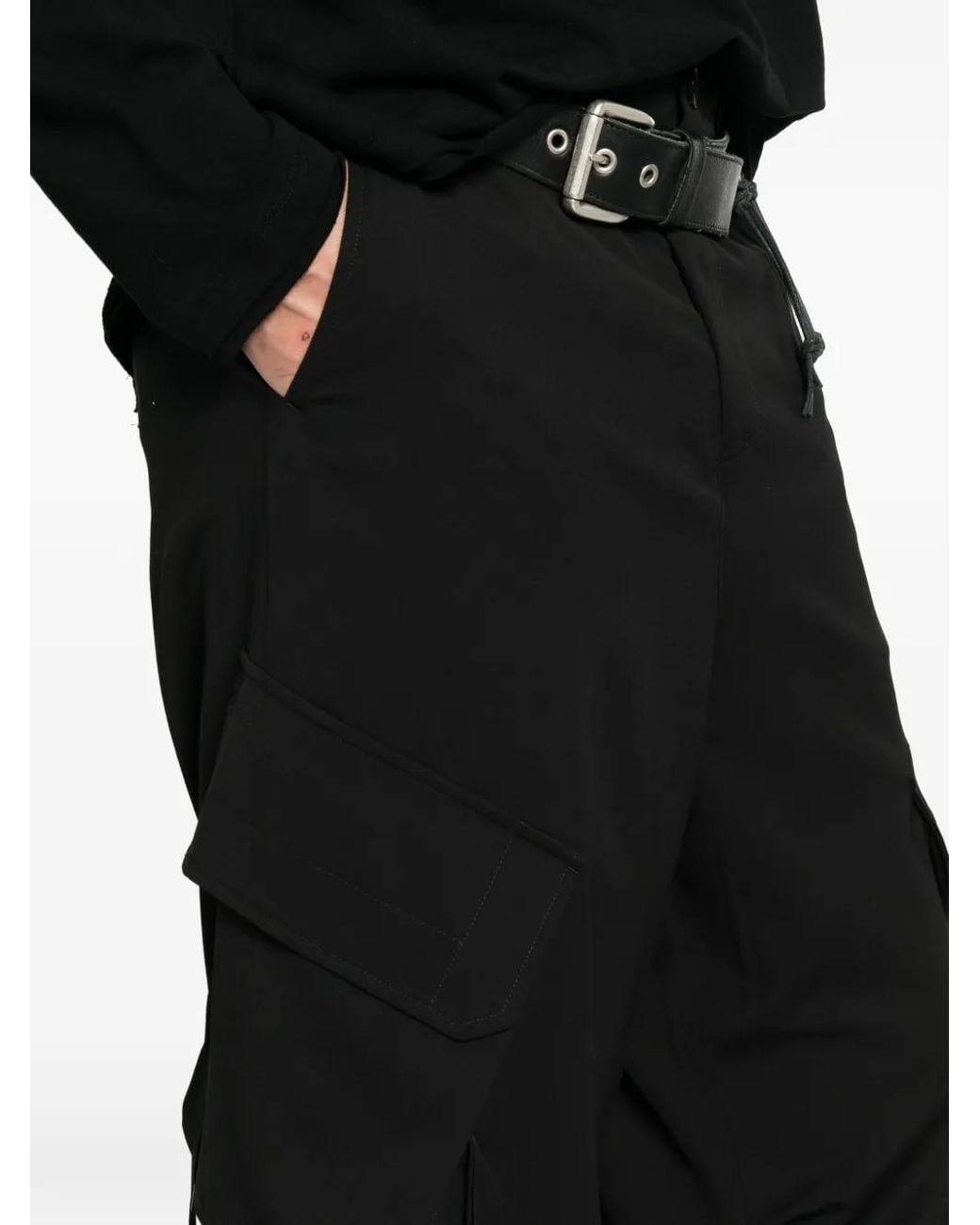 Isabel Benenato Black Wide-Leg Cargo Pants for men