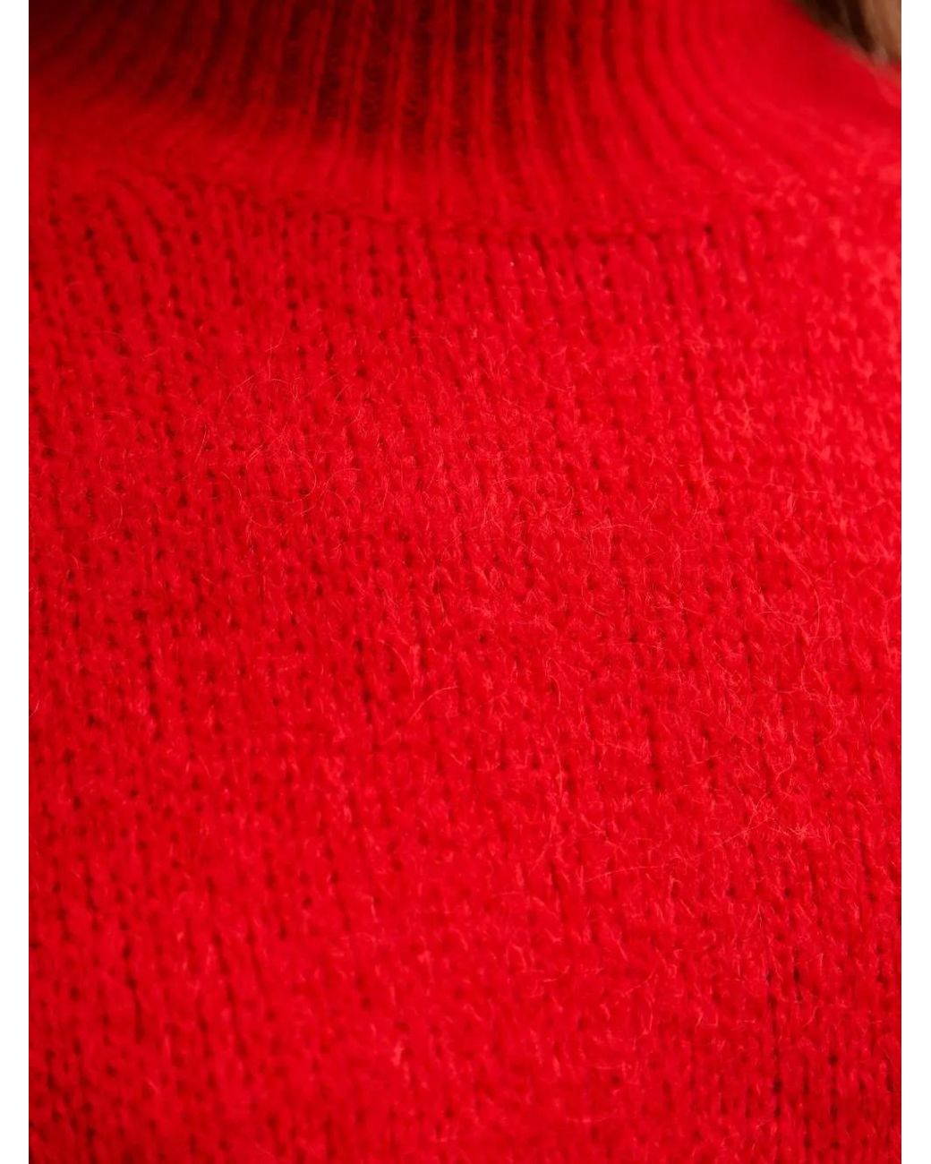 Morgan Red High-Neck Sweater