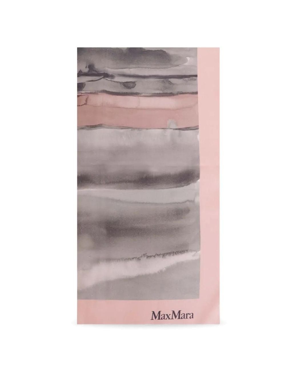 Max Mara Gray Abstract-Print Silk Scarf