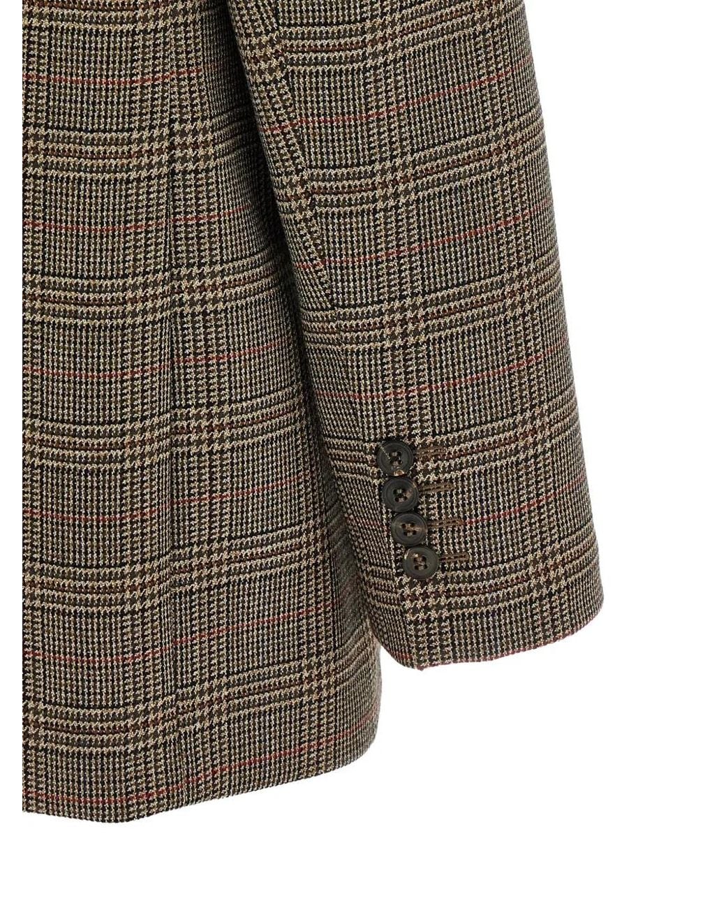 Max Mara Brown Blazer Rena Droit À Carreaux