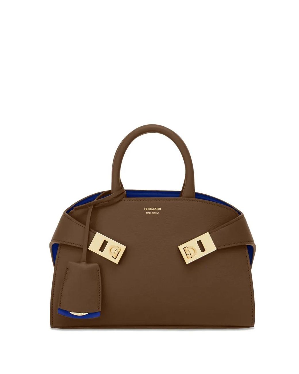 Ferragamo Brown Zweifarbige Hug Handtasche