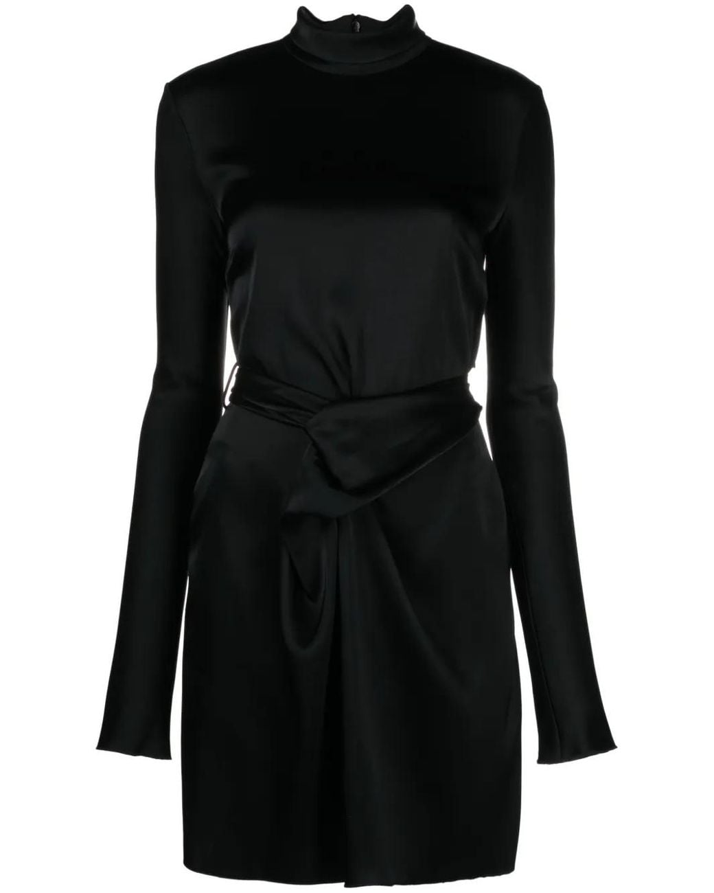 Nanushka Black Charon Twisted Satin Dress