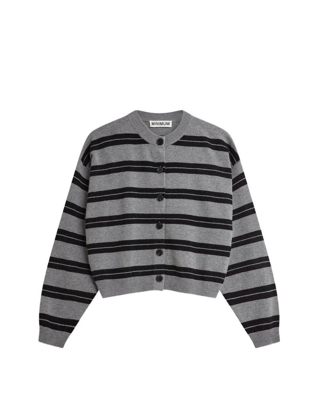 Minimum Black Assiana Horizontal-Stripe Cardigan