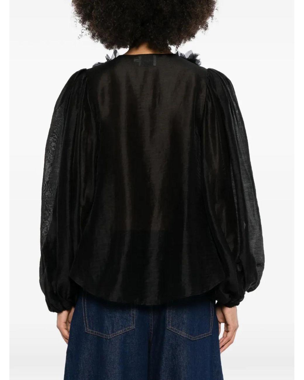 Aje. Black Demi Blouse