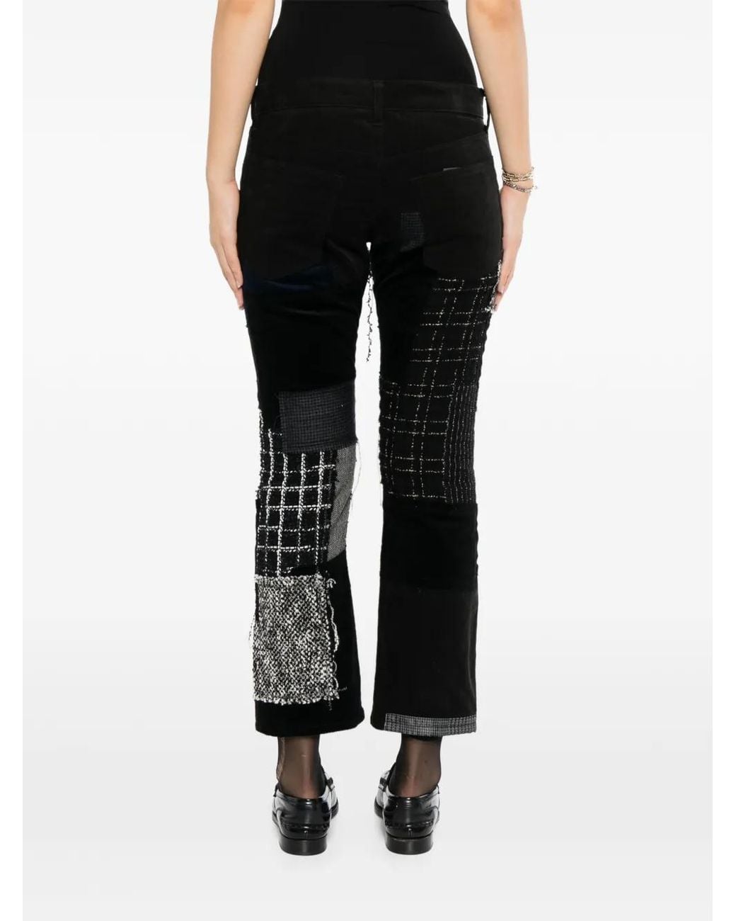 Junya Watanabe Black Patchwork Frayed Jeans