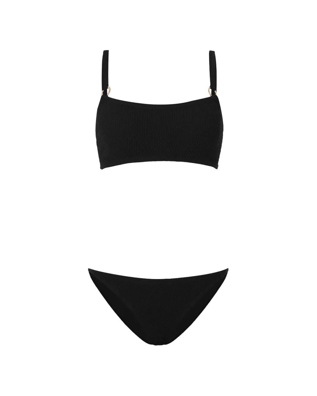 Hunza G Black Bikini Iris À Effet Froissé