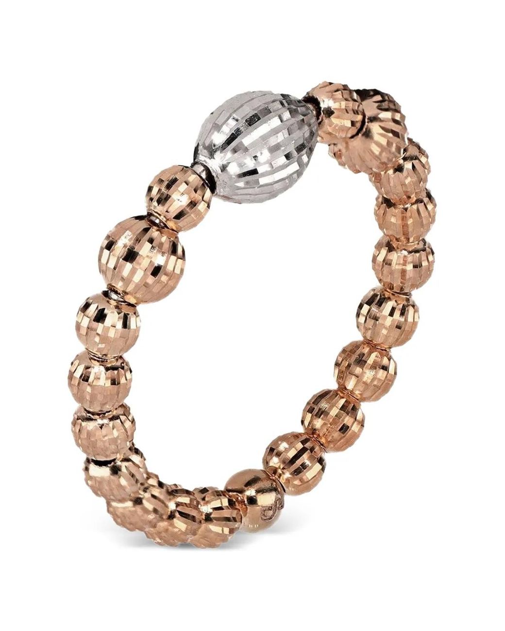 Desmo Metallic Crystal Ring Mit Perlen