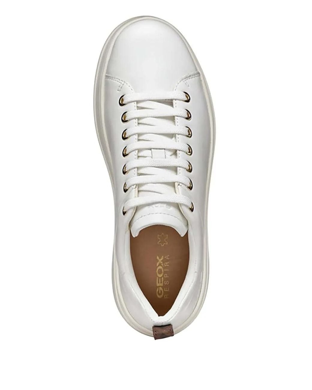 Geox White Platform-Eyelet Sneakers