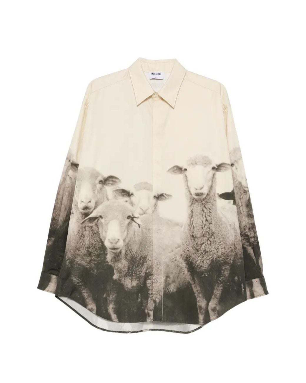 Moschino Natural Print-Detail Long-Sleeve Shirt for men