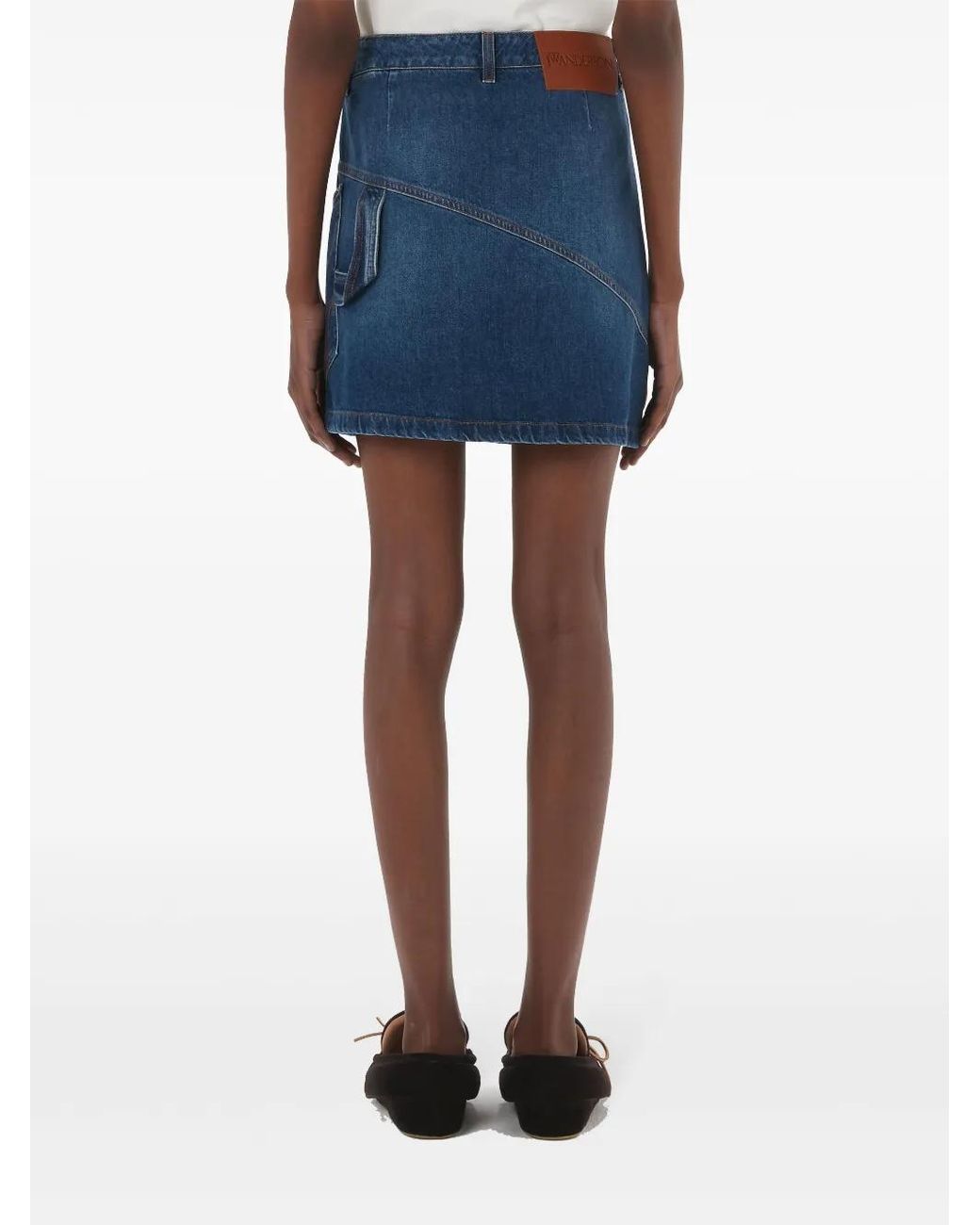 J.W. Anderson Blue Twisted Denim Mini Skirt