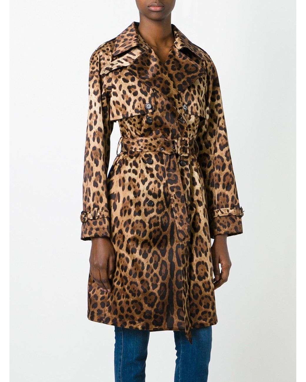 Trench à imprimé léopard Dolce & Gabbana en coloris Marron | Lyst