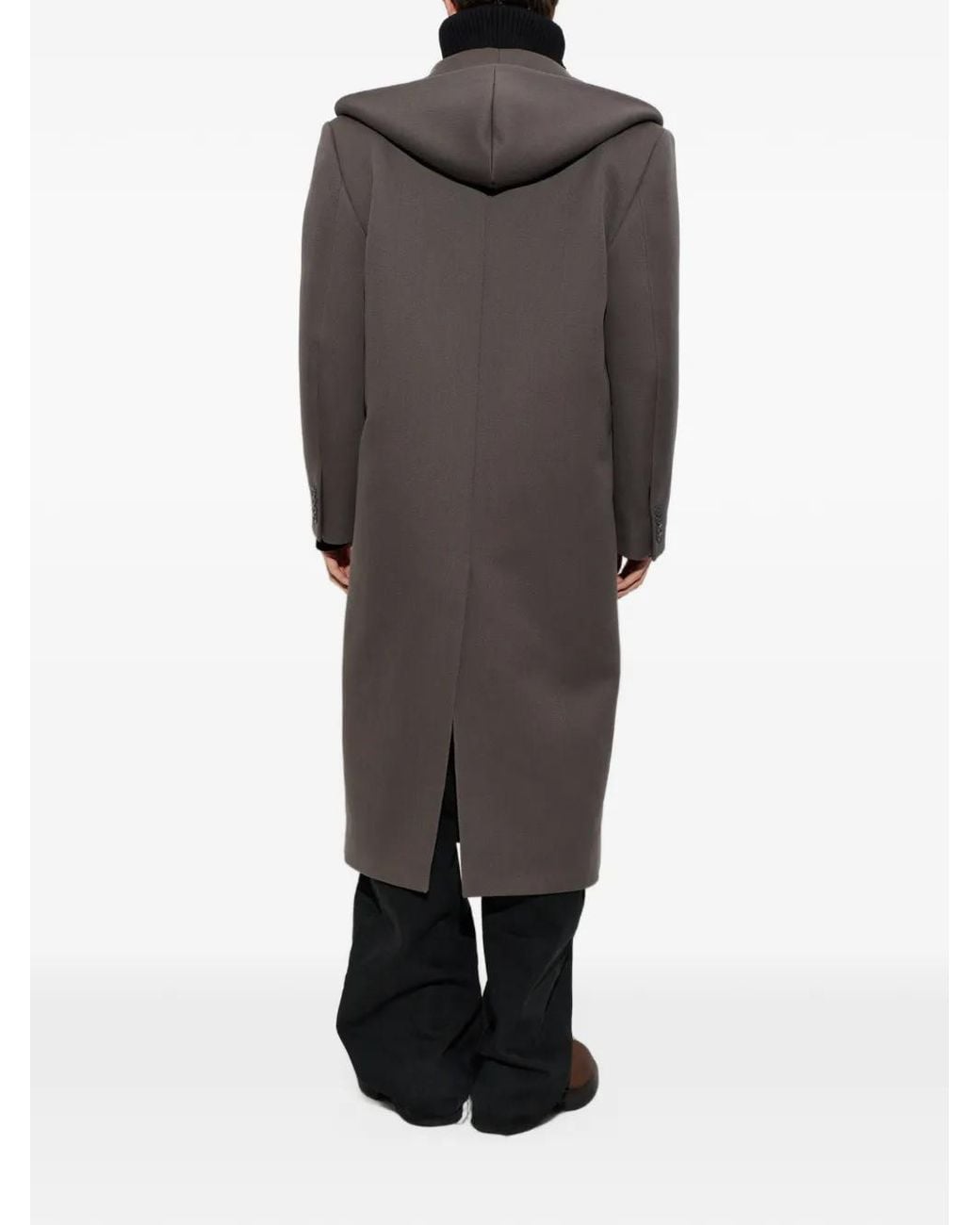 Balenciaga Gray Hooded Tailor Coat for men