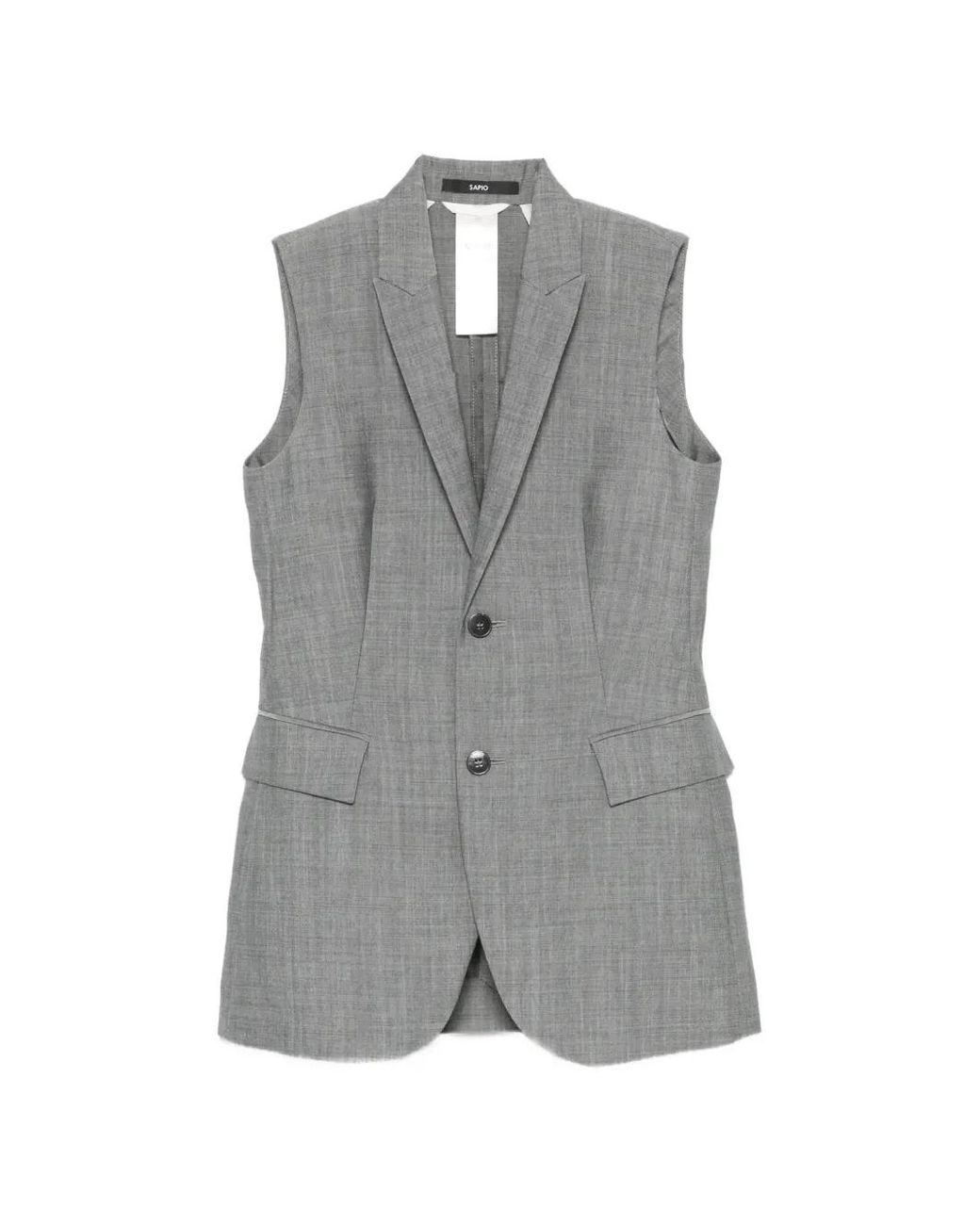 SAPIO Gray Sleeveless Gilet