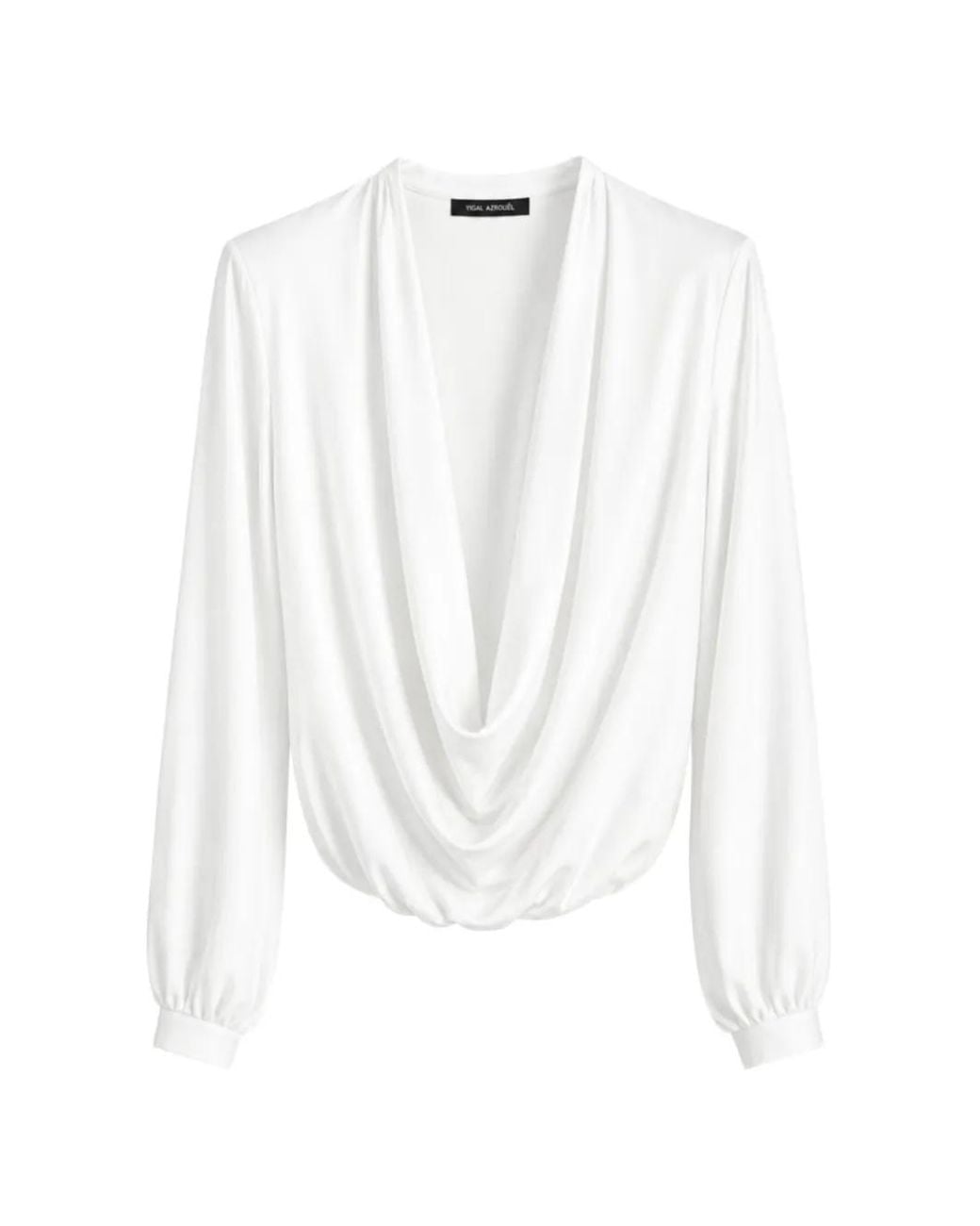 Yigal Azrouël White Victoria Draped Blouse