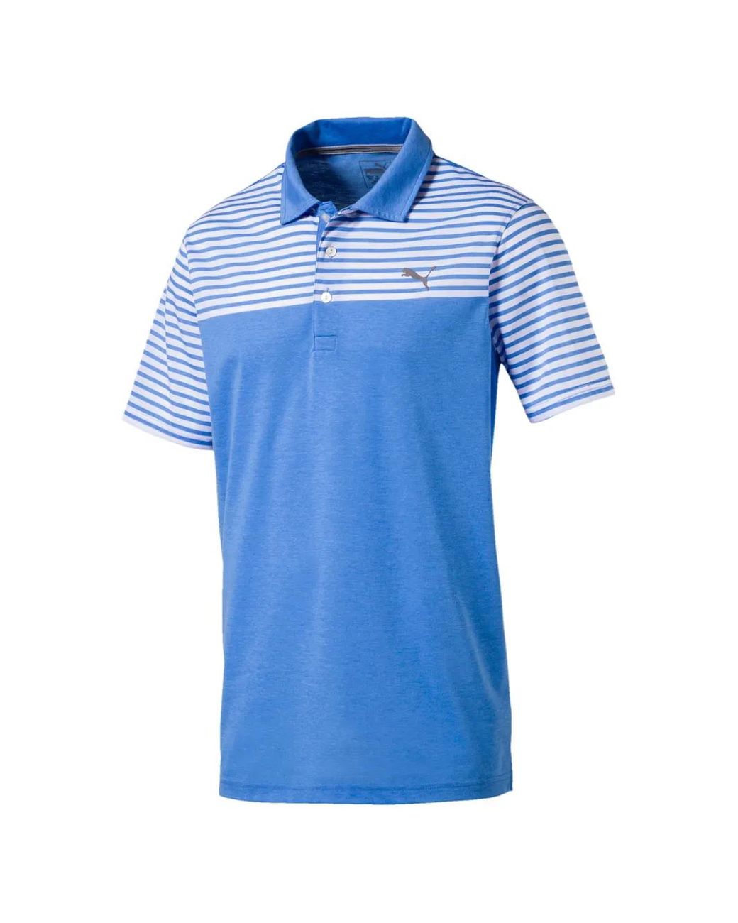 PUMA Blue Clubhouse Striped Polo Shirt for men