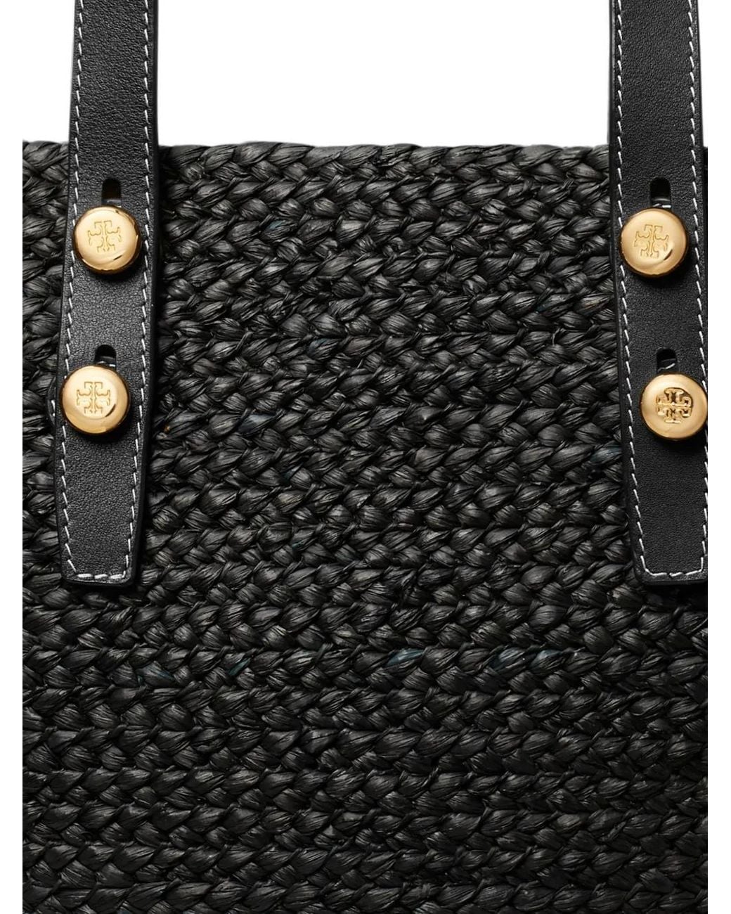 Tory Burch Black Small Romy Basket Tote