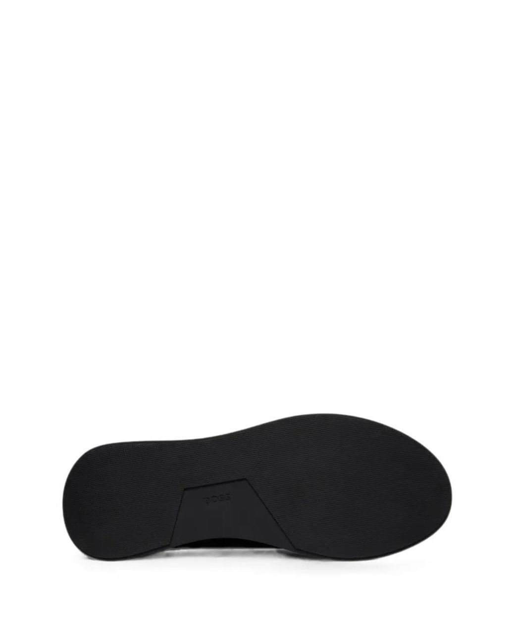 Boss Black Logo-Print Leather Sneakers for men