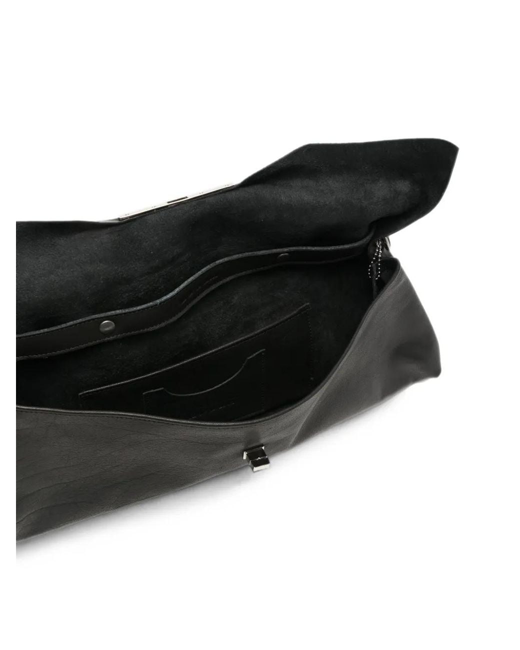 UN TÈ DA MATTI Black Brucaliffo Leather Clutch Bag