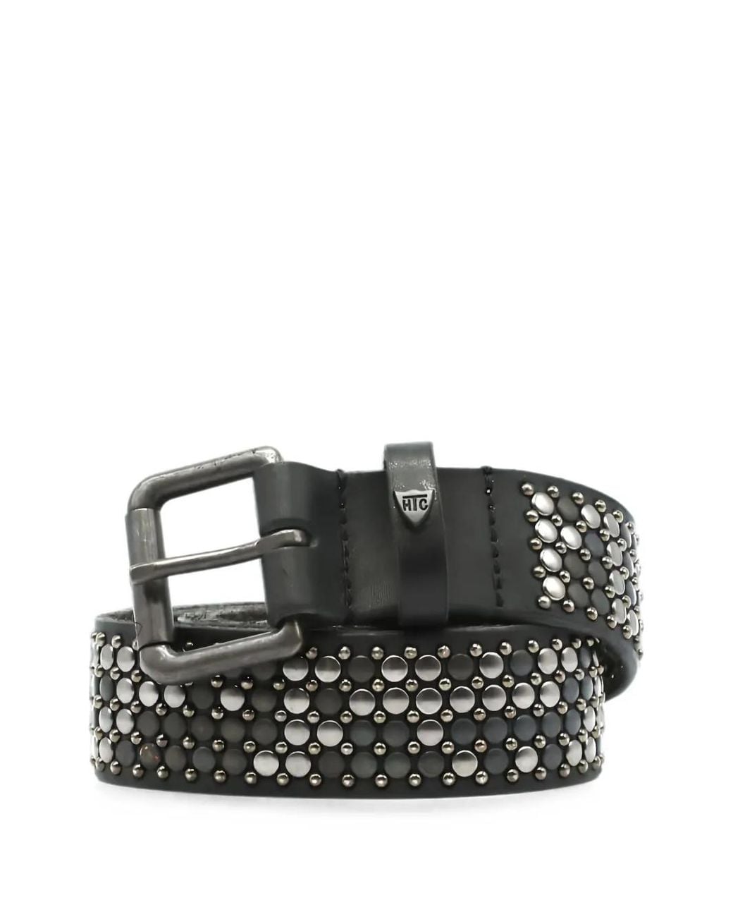 HTC Black Nest Studded Leather Belt for men