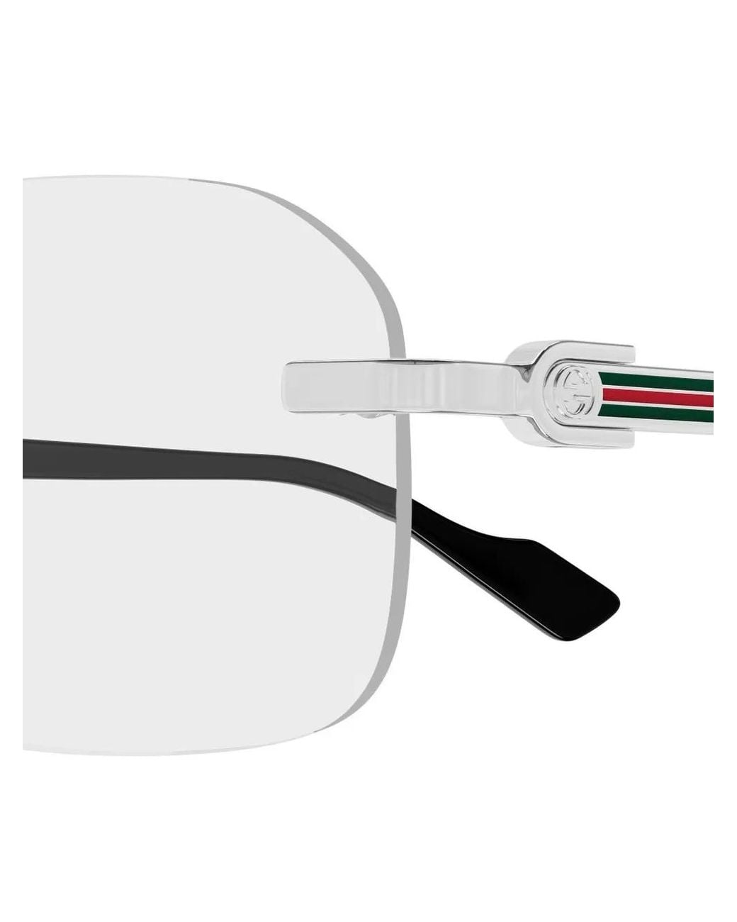Gucci White Rimless Glasses for men