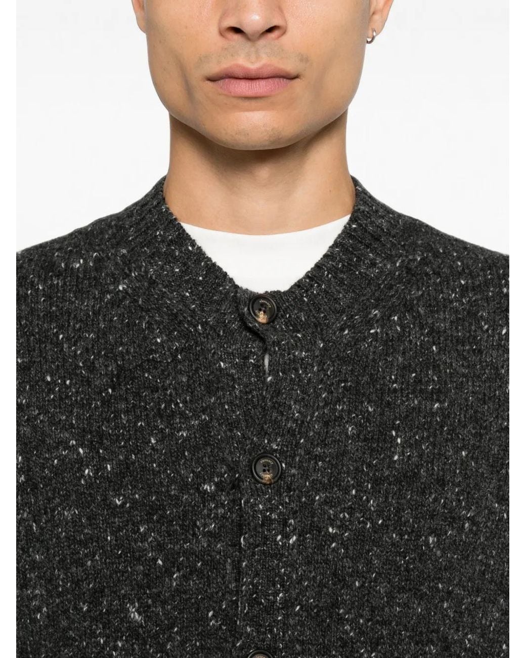 Eleventy Black Cardigan À Boutonnière for men