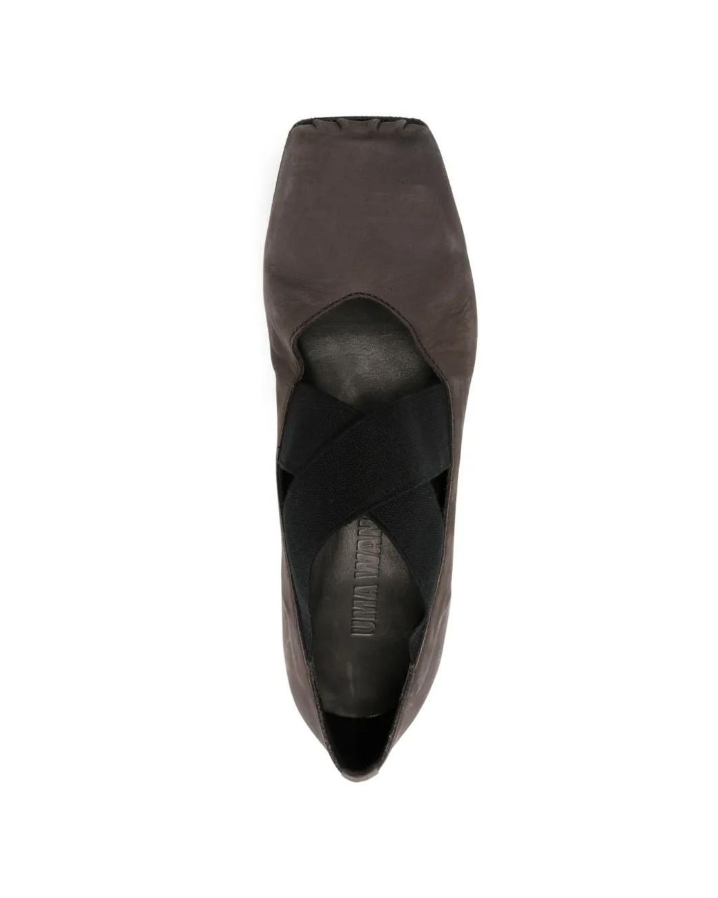 Uma Wang Black Cross-Strap Square-Toe Pumps