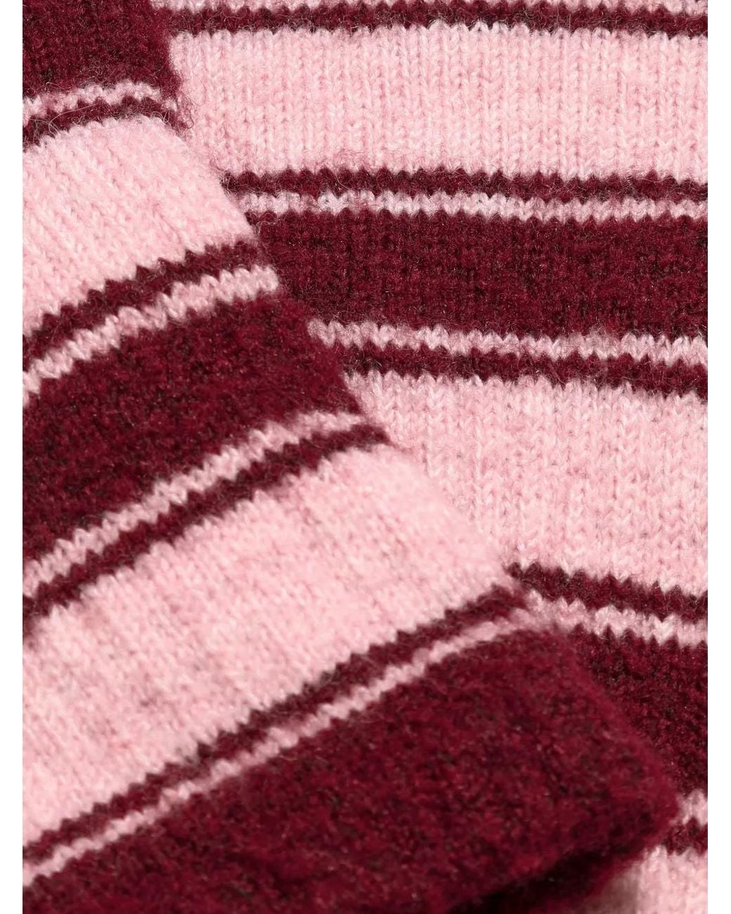 Juicy Couture Red Stripe-Knit Fingerless Gloves