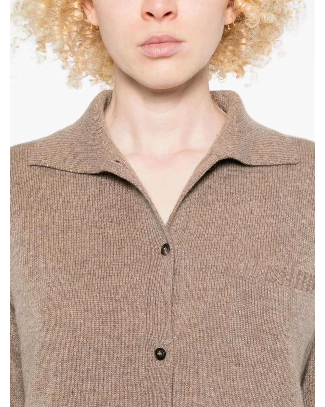 Max Mara Brown Buttoned Chest-Pocket Cardigan
