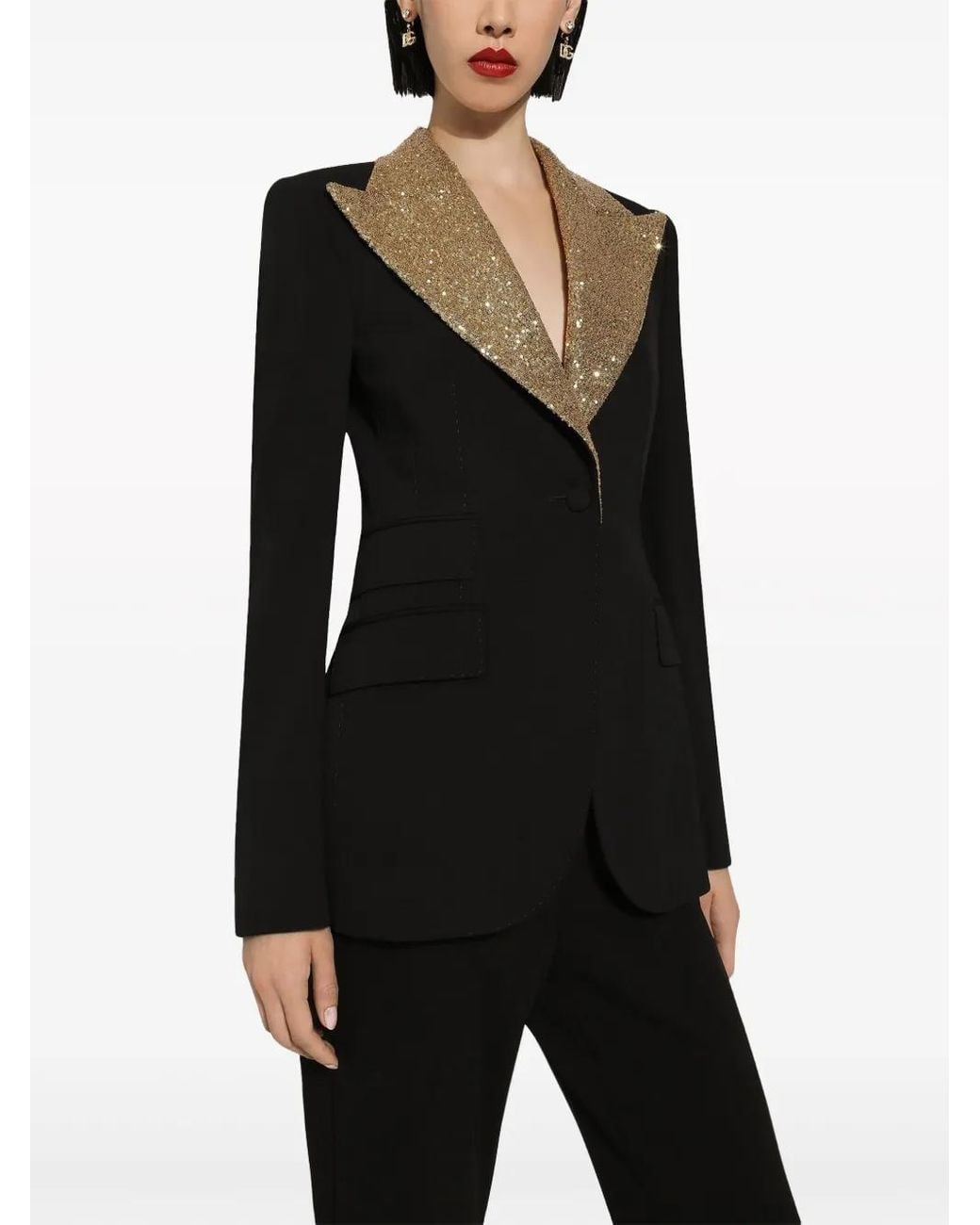 Dolce & Gabbana Black Single-Breasted Turlington Blazer