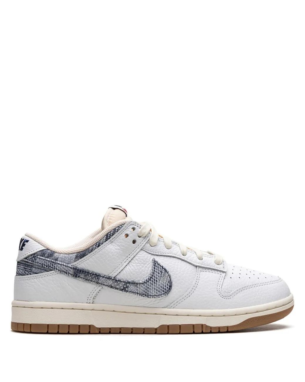 Nike White Dunk Low "Washed Denim" Sneakers