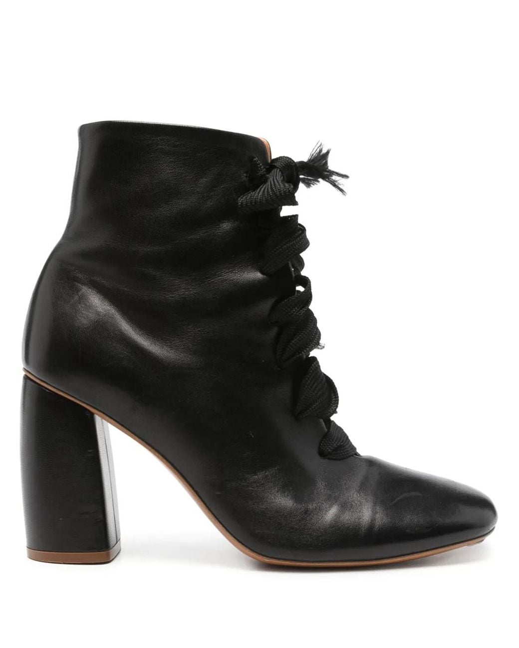 Forte_forte Black Lace-Up Ankle Boots