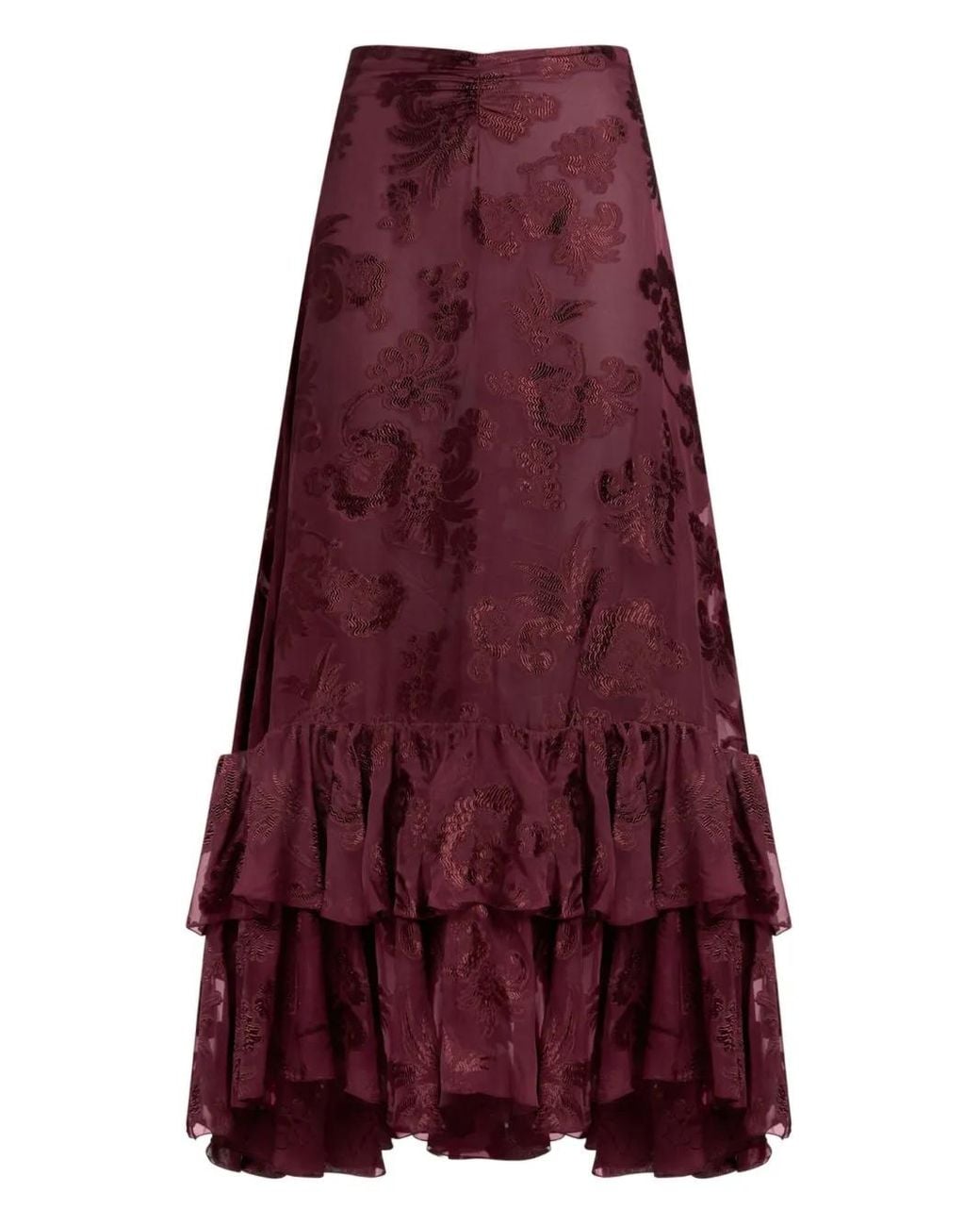 Etro Purple Fil Coupé Chiffon Maxi Skirt