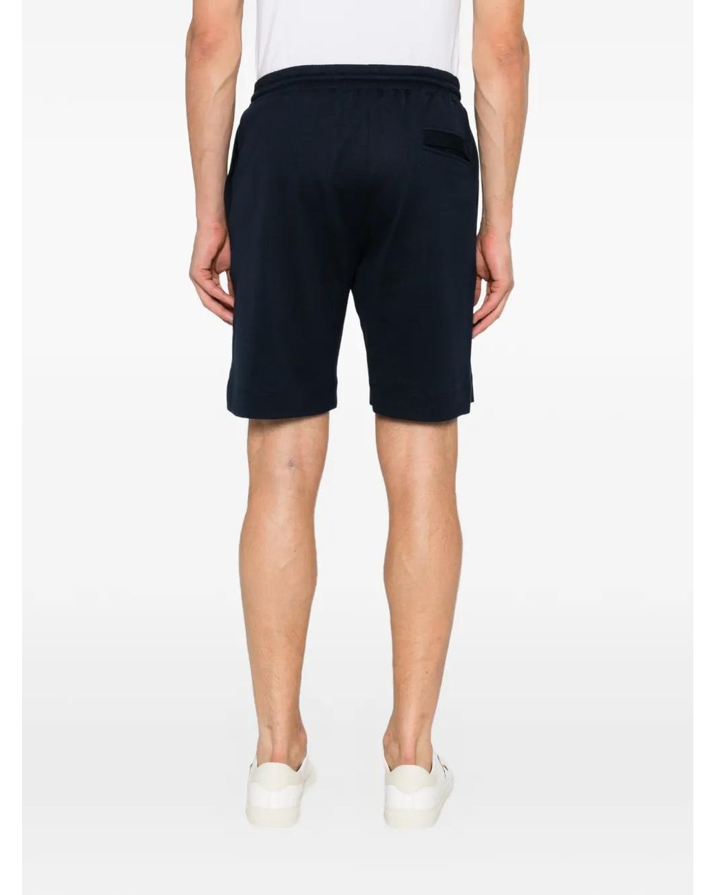 Gran Sasso Blue Drawstring-Waistband Shorts for men