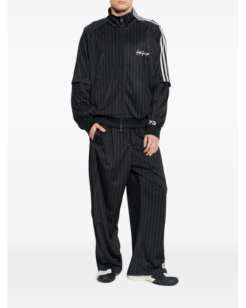 Adidas Blue Pinstripe Side-Stripe Track Pants for men