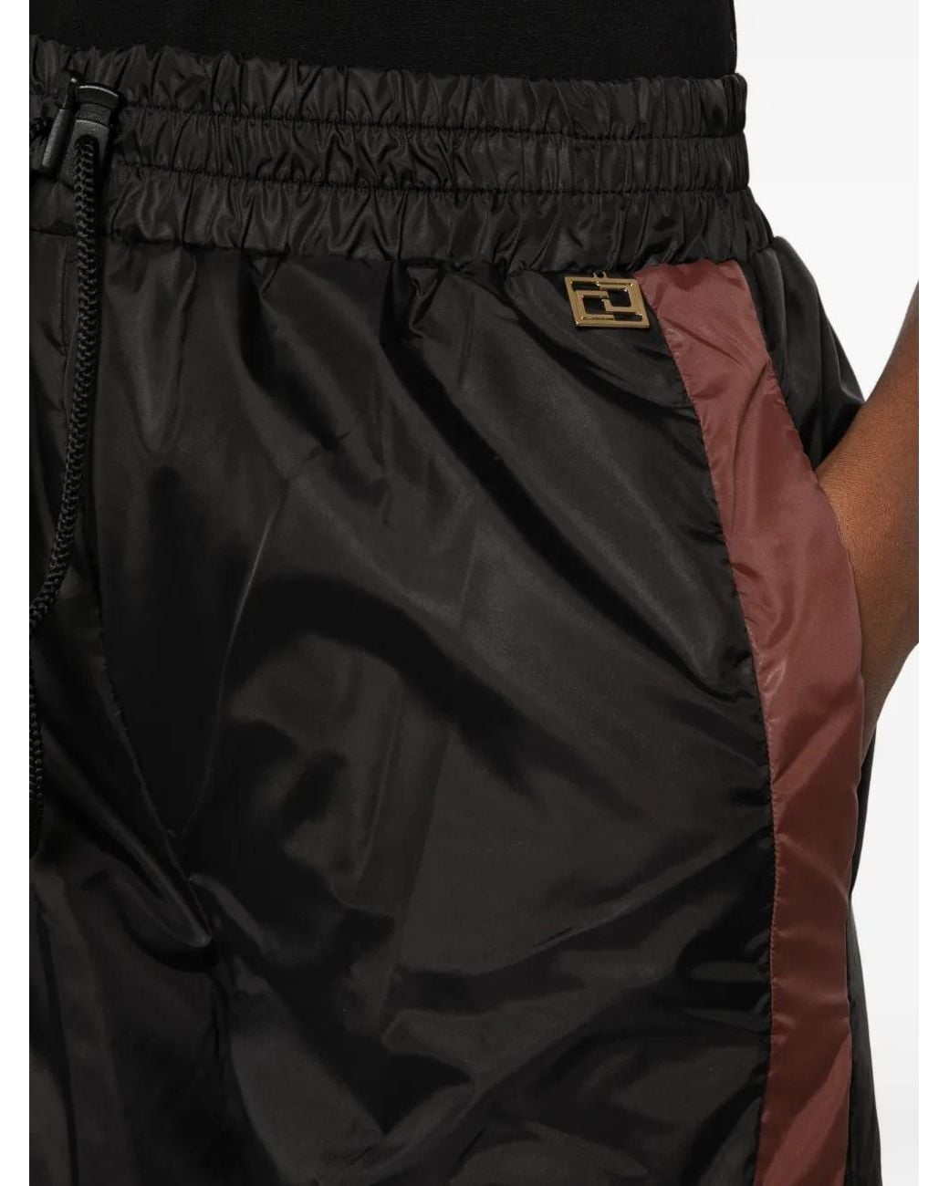 Carla G Black Side-Stripe Drawstring Track Pants