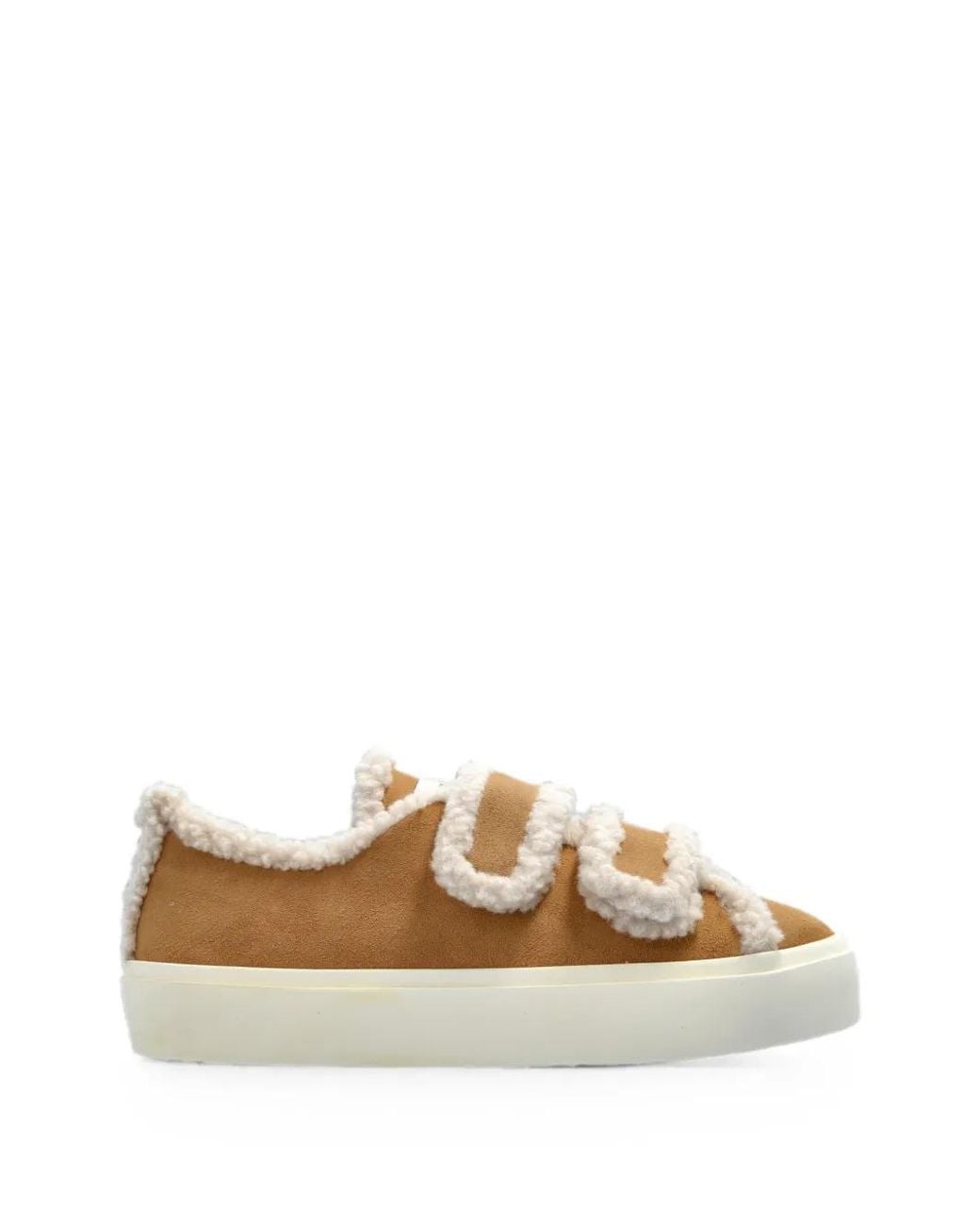 Inuikii Natural Shearling-Trim Touch-Strap Sneakers