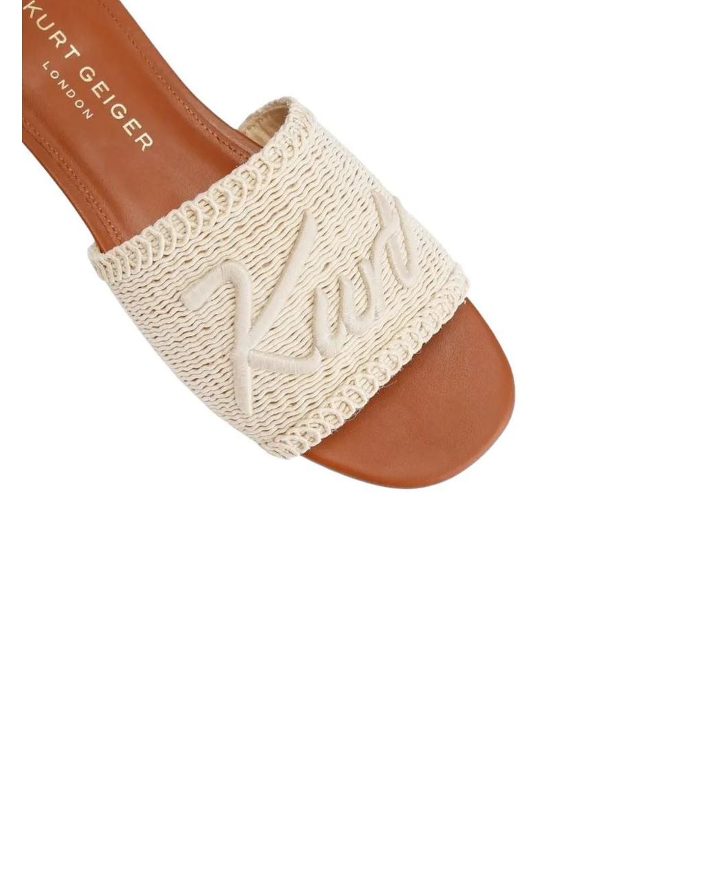 Kurt Geiger White Woven Flat Sandals