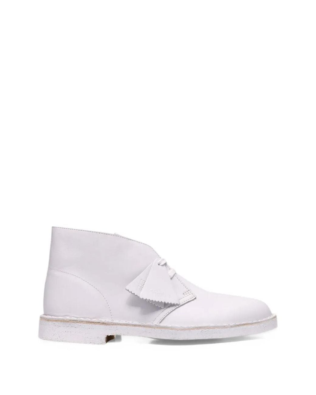 Clarks White Leather Desert Boots for men