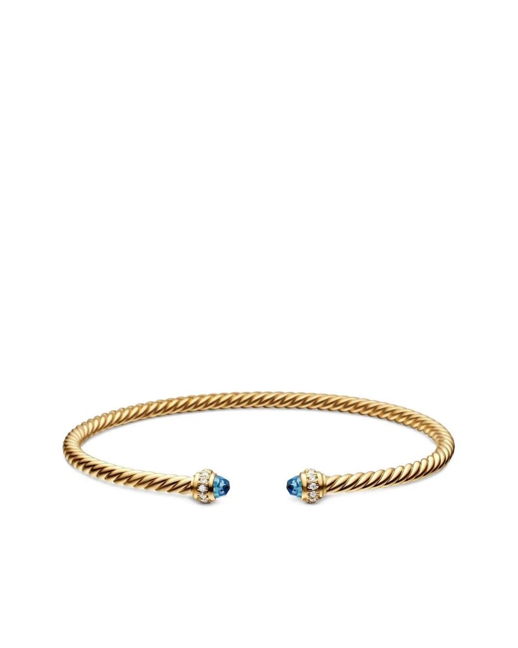 David Yurman White 18Kt Cablespira Topaz And Diamond Bracelet