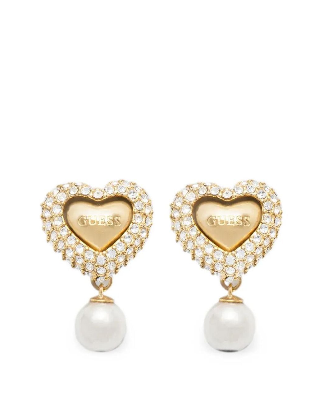 Guess Metallic Beloved Heart Earrings